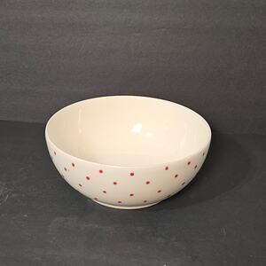 Matceramica  Serving Bowl /Red Polka Dots  9" x 3.5 " Portugal